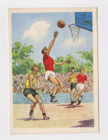 СРСР СССР ^/--/^ БАСКЕТБОЛ = листівка 1955 р. = ОССОВСКИЙ  = чиста = тираж 500 тис. ^_^^^ БАСКЕТБОЛ = открытка 1955 г. = ОССОВСКИЙ = чистая = тираж 500 тыс. - фото фото фото