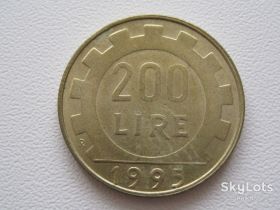 Італія і Ватикан Италия и Ватикан ^/--/^ Италия 200 лир 1995 года #20926 ^_^^^ Італія 200 лір 1995 року #20926 - фото фото фото