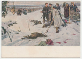 СРСР СССР ^/--/^ После охоты на волков 1955 Борисенков Р /--/ 10 ^_^^^ Після полювання на вовків 1955 Борисенков Р /--/ 10 - фото фото фото