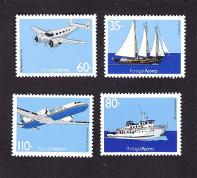 Транспорт Транспорт ^/--/^ Авиация . Португалия - Азорские о-ва 1991 г  MNH - серия - флот ^_^^^ Португалія - Азорські острови 1991 р MNH - серія - флот - фото фото фото