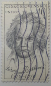 Чехословаччина Чехословакия ^/--/^ Чехословакия 1970 Бетховен, гашеная ^_^^^ Чехословаччина 1970 Бетховен, гашена - фото фото фото