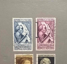 Італія, Ватикан Италия, Ватикан ^/--/^ Италия Личности Карта 1954 ^_^^^ Італія Особистості Карта 1954 - фото фото фото