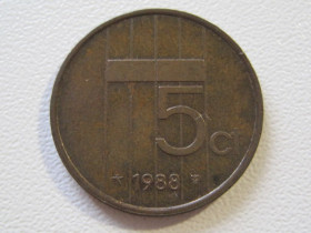 Нідерланди Нидерланды ^/--/^ Нидерланды 5 центов 1988 года #35123 ^_^^^ Нідерланди 5 центів 1988 року #35123 - фото фото фото