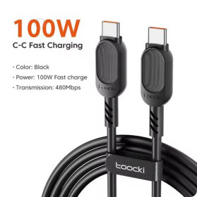 Кабелі Кабели ^/--/^ Кабель Toocki 100 Вт USB C - USB C PD для быстрой зарядки ^_^^^ Кабель Toocki 100 Вт USB C - USB C PD для швидкої зарядки - фото фото фото