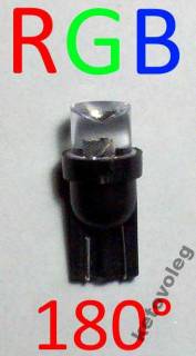 Діодні Диодные ^/--/^ АВТО Led 0,5 /--/ W лампа T /--/ 10 RGB 180 вогнутая 2-шт ^_^^^ АВТО Led 0,5 /--/ W лампа T /--/ 10 RGB 180 увігнута 2-шт - фото фото фото