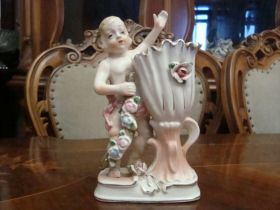 Статуетки, Скульптури, Фігурки, Фарфор Статуэтки, Скульптуры, Фигурки, Фарфор ^/--/^ Антикварная Статуэтка Путти - Вазочка ФАРФОР Германия 19 век ^_^^^ Антикварна Статуетка Путті - Вазочка ФАРФОР Німеччина 19 століття - фото фото фото