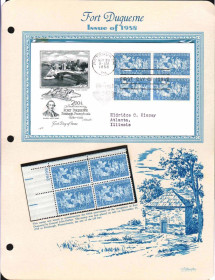 Північна Америка Северная Америка ^/--/^ США 1959  г - квартблок MNH + КПД  ХМК с квартблоком  - штат Пенсильвания , Питсбург ^_^^^ США 1959 - квартблок MNH + ККД ХМК з квартблоком - штат Пенсільванія, Пітсбург - фото фото фото