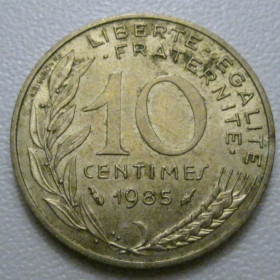 Франція Франция ^/--/^ Франція 10 сантимів 1985 року 42020 ^_^^^ Франция 10 сантимов 1985 года 42020 - фото фото фото