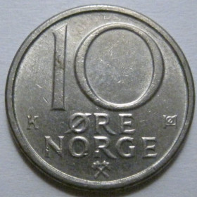 Норвегія Норвегия ^/--/^ Норвегія 10 ере 1987 року 41531 ^_^^^ Норвегия 10 эре 1987 года 41531 - фото фото фото