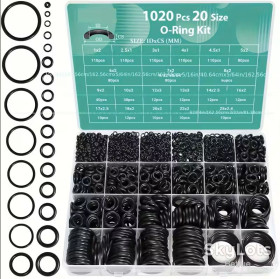 Інше Другое ^/--/^ 1020 /--/ шт.Набір ущільнювальних кілець O-Rings 1020 штук - 20 розмірів NBR   (19965) ^_^^^ 1020 /--/ шт. Набор уплотнительных колец O-Rings 1020 штук - 20 размеров NBR (19965) - фото