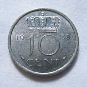 Нідерланди Нидерланды ^/--/^ Нідерланди 10 центів 1958 року #6 /--/ П /--/ 1069 ^_^^^ Нидерланды 10 центов 1958 года #6 /--/ П /--/ 1069 - фото фото фото