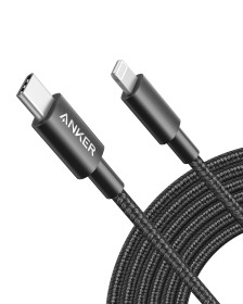 Кабелі Кабели ^/--/^ Лот № 15173 Кабель Anker New Nylon USB C - Lightning, сертифікований MFi  (3 метри, чорний) ^_^^^ Лот No 15173 Кабель Anker New Nylon USB C - Lightning, сертифицированный MFi (3 метра, черный) - фото фото фото