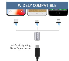 Кабелі Кабели ^/--/^ Магнітний адаптер з micro usb type c, з micro usb на ios. ^_^^^ Магнитный адаптер с micro usb type c, с micro usb на ios. - фото фото фото