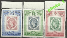 Острівні держави Островные государства ^/--/^ Сент Люсия 1960 марка на марке королева 3 /--/ м. ^_^^^ Сент-Люсія 1960 марка на марці королева 3 /--/ м. - фото фото фото