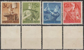 Третій Рейх (-) Третий Рейх (-) ^/--/^ 1943 - Рейх - Трудова служба Mi.850-53 * ^_^^^ 1943 - Рейх - Трудовая служба Mi.850-53* - фото фото фото