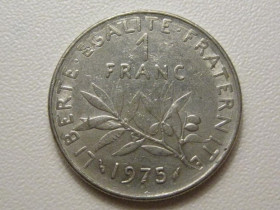 Франція Франция ^/--/^ Франция 1 франк 1975 года 38031 ^_^^^ Франція 1 франк 1975 38031 - фото фото фото