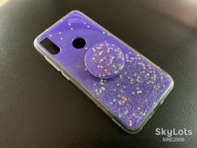 Чохли, бампера Чехлы, бампера ^/--/^ Накладка Acrylic Glitter Case + PopSocket для Xiaomi Mi Play purple - фото фото фото