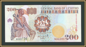 Лесото Лесото ^/--/^ Лесото 200 малоти 2001 P-20  (20 /--/ b) UNC ^_^^^ Лісото 200 малоті 2001 P-20 (20 /--/ b) UNC - фото фото фото