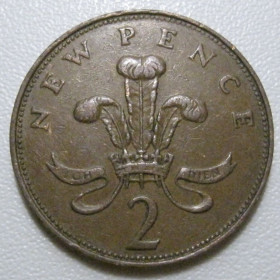 Єлизавета II (після ) Елизавета II (после ) ^/--/^ Велика Британія 2 нових пенса 1971 року 41574 ^_^^^ Великобритания 2 новых пенса 1971 года 41574 - фото фото фото