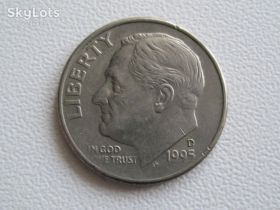 Обігові Обиходные ^/--/^ США 1 дайм (10 центов) 1995 года D #20273 ^_^^^ США 1 дайм (10 центів) 1995 року D #20273 - фото фото фото
