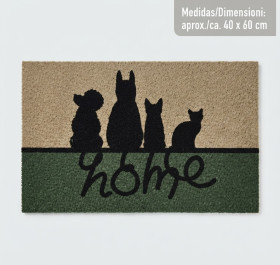 Килимки Коврики ^/--/^ Дверний килимок з котами та собакою «Home»    (40 /--/ х /--/ 60 см) ^_^^^ Дверной коврик с котами и собакой «Home» (40 /--/ х /--/ 60 см) - фото фото фото