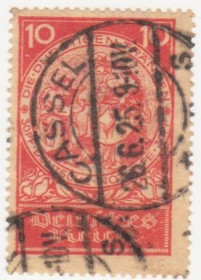 Веймарська республіка Веймарская республика ^/--/^ Германия  ( Рейх) 1924 г. №  350 гашеная ^_^^^ Німеччина (Рейх) 1924 р. No 350 гашена - фото фото фото
