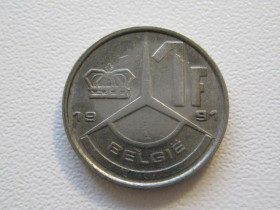 Бельгія Бельгия ^/--/^ Бельгия 1 франк 1991 года BELGI 33065 ^_^^^ Бельгія 1 франк 1991 року BELGI 33065 - фото фото фото