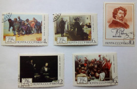 СРСР - СССР - ^/--/^ СССР 1969 Репин, гашеные ^_^^^ СРСР 1969 Рєпін, гашені з рідним клеєм - фото фото фото