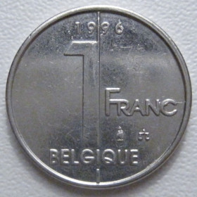 Бельгія Бельгия ^/--/^ Бельгія 1 франк 1996 року Belgique 42816 ^_^^^ Бельгия 1 франк 1996 года Belgique 42816 - фото фото фото