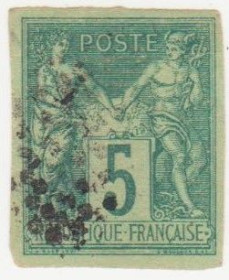 Франція Франция ^/--/^ Франция Колонии      ( общий выпуск) 1877  г. № 27 гашеная ^_^^^ Франція Колонії (спільний випуск) 1877 р. No 27 гашена - фото фото фото