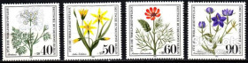 НДР, ФРН ГДР, ФРГ ^/--/^ Западный Берлин 1980 флора цветы совместный выпуск Mi 629-632 MNH ^_^^^ Західний Берлін 1980 флора квіти спільний випуск Mi 629-632 MNH - фото фото фото