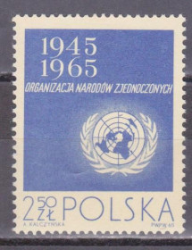 Польща Польша ^/--/^ Польша 1965 ОРГАНИЗАЦИЯ ОБЪЕДИНЁННЫХ НАЦИЙ ООН 20 ЛЕТ ОСНОВАНИЯ 1945 ГОД Mi.1631** MNH ^_^^^ Польща 1965 Організація Об'єднаних Націй ООН 20 років заснування 1945 року Mi.1631** MNH - фото фото фото