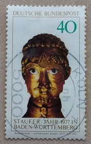 НДР, ФРН ГДР, ФРГ ^/--/^ Германия 1977 г - «Год Штауфенов»  (Staufer-Jahr 1977) в федеральной земле Баден-Вюртемберг, гаш ^_^^^ Німеччина 1977 — «Рік Штауфенів» (Staufer-Jahr 1977) у федеральній землі Баден-Вюртемберг, гаш - фото фото фото
