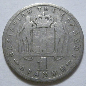 Греція Греция ^/--/^ Греція 1 драхма 1954 року 41449 ^_^^^ Греция 1 драхма 1954 года 41449 - фото фото фото