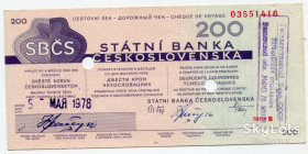 Чеки Чеки ^/--/^ Дорожний чек на 200 крон 1978 р. Чехословаччина. ^_^^^ Дорожный чек на 200 крон 1978 Чехословакия. - фото фото фото