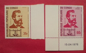 Історія та особистості История и личности ^/--/^ Конго Congo 1976 Mi 1079-77 - Bell Graham Telephone MNH - фото фото фото
