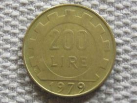 Італія і Ватикан Италия и Ватикан ^/--/^ Италия 200 лир 1979 года #4464 ^_^^^ Італія 200 лір 1979 року #4464 - фото фото фото