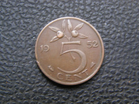 Нідерланди Нидерланды ^/--/^ 5 центов Нидерланды 1952 г ^_^^^ 5 центів Нідерланди 1952 - фото фото фото
