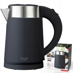 Електрочайники Электрочайники ^/--/^ Електрочайник Adler AD 1372 Black — 0.6 л, 800 Вт, подвійні стінки, нержавіюча сталь ^_^^^ Электрочайник Adler AD 1372 Black — 0.6 л, 800 Вт, двойные стенки, нержавеющая сталь - фото фото фото