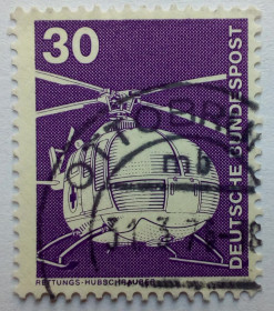 НДР, ФРН ГДР, ФРГ ^/--/^ Германия 1975 Вертолет, стандарт, гашеная ^_^^^ Німеччина 1975 Вертоліт, стандарт, гашена - фото фото фото