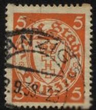 Веймарська республіка Веймарская республика ^/--/^ Германия Danzig 1924 г  .№ 186 гашеная ^_^^^ Німеччина Danzig 1924 р. No 186 гашена - фото фото фото