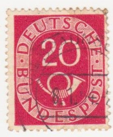 НДР, ФРН ГДР, ФРГ ^/--/^ ФРГ 1951 г. № 20 гашеная ^_^^^ ФРН 1951 р. No 20 гашена - фото фото фото