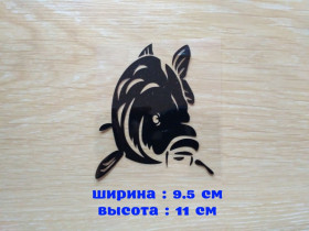 Наліпки, емблеми Наклейки, эмблемы ^/--/^ Наклейка на авто Карп Чёрная ^_^^^ Наклейка на авто Карп Чорна - фото фото фото