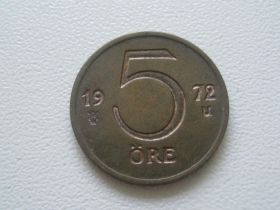 Швеція Швеция ^/--/^ Швеция 5 эре 1972 года 27438 ^_^^^ Швеція 5 ер 1972 27438 - фото фото фото