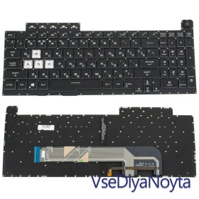 Клавіатури Клавиатуры ^/--/^ Клавиатура для ноутбука ASUS (FA /--/ 506, FX /--/ 506 series) rus, black, без фрейма, подсветка клавиш (RGB) ^_^^^ Клавіатура для ноутбука ASUS (FA /--/ 506, FX /--/ 506 series) rus, black, без фрейму, підсвічування клавіш (RGB) - фото фото фото