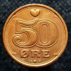 Данія Дания ^/--/^ Данія 50 ере, 1990 ^_^^^ Дания 50 эре, 1990 - фото фото фото