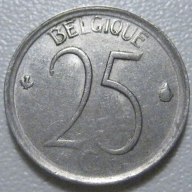 Бельгія Бельгия ^/--/^ Бельгія 25 сантимів 1966 року Belgique 42304 ^_^^^ Бельгия 25 сантимов 1966 года Belgique 42304 - фото фото фото