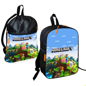 Рюкзаки, сумки Рюкзаки, сумки ^/--/^ Школьный рюкзак детский Minecraft + Сумка для обуви спортивной формы рюкзак-мешок  для мальчика (017 ^_^^^ Шкільний рюкзак дитячий Minecraft + Сумка для взуття спортивної форми рюкзак-мішок для хлопчика (173) - фото фото фото