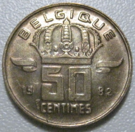 Бельгія Бельгия ^/--/^ Бельгія 50 сантимів 1982 року Belgique 42490 ^_^^^ Бельгия 50 сантимов 1982 года Belgique 42490 - фото фото фото