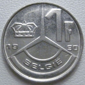 Бельгія Бельгия ^/--/^ Бельгія 1 франк 1990 року Belgie 42758 ^_^^^ Бельгия 1 франк 1990 года Belgie 42758 - фото фото фото